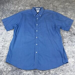 L.L. Bean Shirt Men's XL Blue Checked Traditional Outdoors Sportsman Camping‎